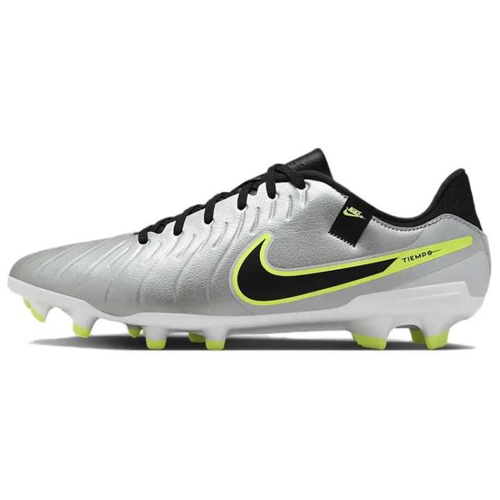 Nike Nike Tiempo Legend 10 Natural Grass Synthetic Leather Soccer Shoes Unisex Silver Black