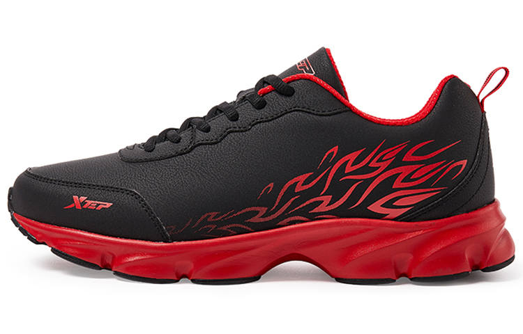 XTEP Cushioning Slip Resistant Abrasion Resistant Coverage Lightweight Low top Casual Shoes Men's Black