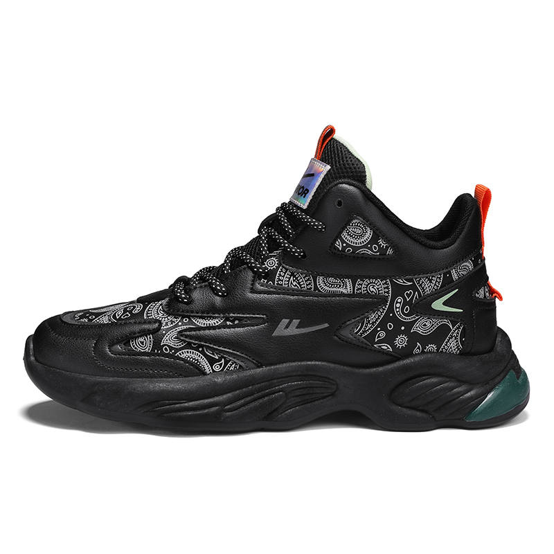Warrior High top Sports Casual Shoes Men's Black Silver