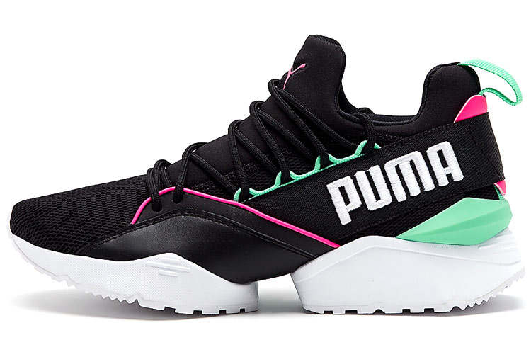 PUMA Muse Maia Street 1 Low Top Running Shoes Black/Green Women's