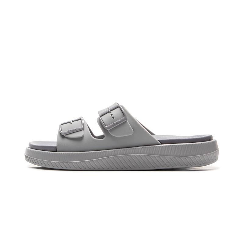 Li-Ning Li Ning Slip Resistant Quiet Slip Resistant Quiet Slide Slippers Men's Gray