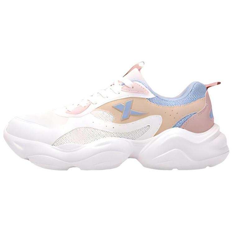 XTEP Comfortable Slip Resistant And Breathable Low top Casual Shoes Women's White Pink