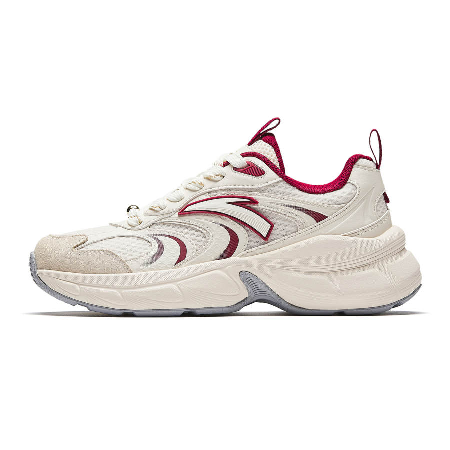 Anta Galaxy Height Increasing Abrasion Resistant Slip Resistant Low top Casual Shoes Women's White Red
