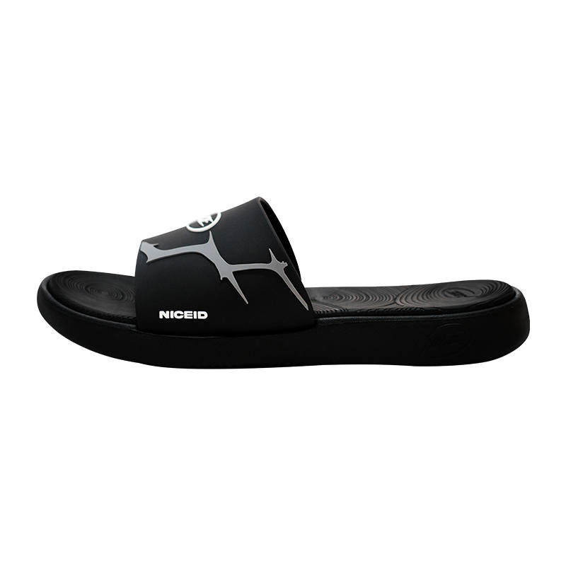 NICEID Slip Resistant Massage Slide Slippers Unisex Black