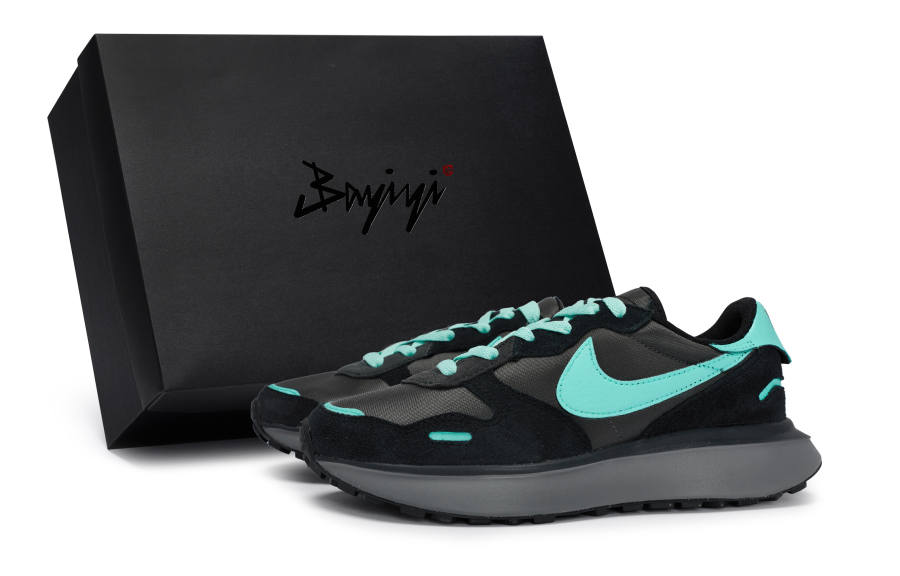 Nike Nike Phoenix Waffle Abrasion Resistant Slip Resistant Low top Casual Shoes Women's Black Tiffany
