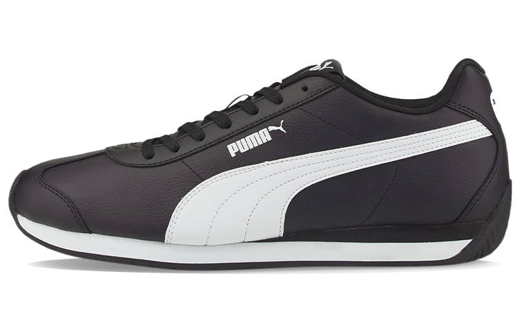 PUMA Turin 3 Leather Cushioning Abrasion Resistant Lightweight Low top Casual Shoes Unisex Black White