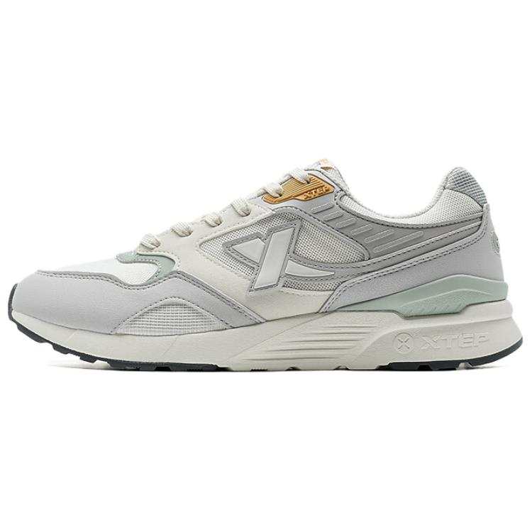 XTEP Slip Resistant Abrasion Resistant Low top Casual Shoes Men's White Gray