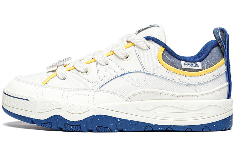 Li-Ning Li Ning CF Tracing, Reputation 3 Cushioning, Wear Resistant Low top Sports Casual Shoes Men's White Blue