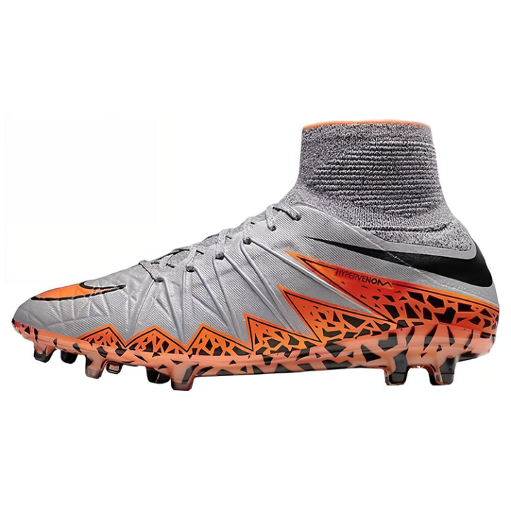 Nike Nike Hypervenom Phelon 2 AG Artificial Ground Cushioning Slip Resistant Breathable Soccer Shoes Men's Gray