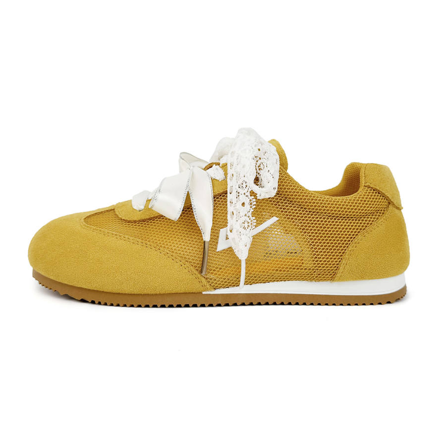 Warrior German Army Trainers Mesh Shoes Trendy Low top Casual Shoes Women's Yellow