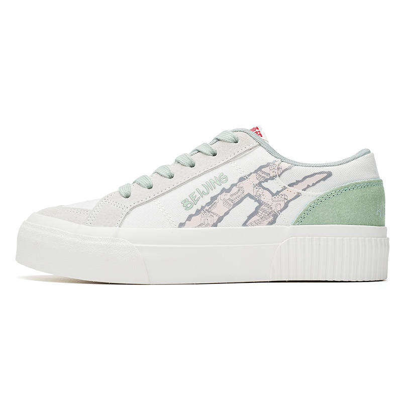 BAINIANHUANQIU Low top Casual Shoes Women's White Green