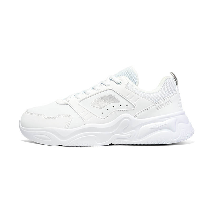Erke Fleece Lined Comfortable Fashion Slip Resistant, Abrasion Resistant, Thermal Low top Casual Shoes Men's White