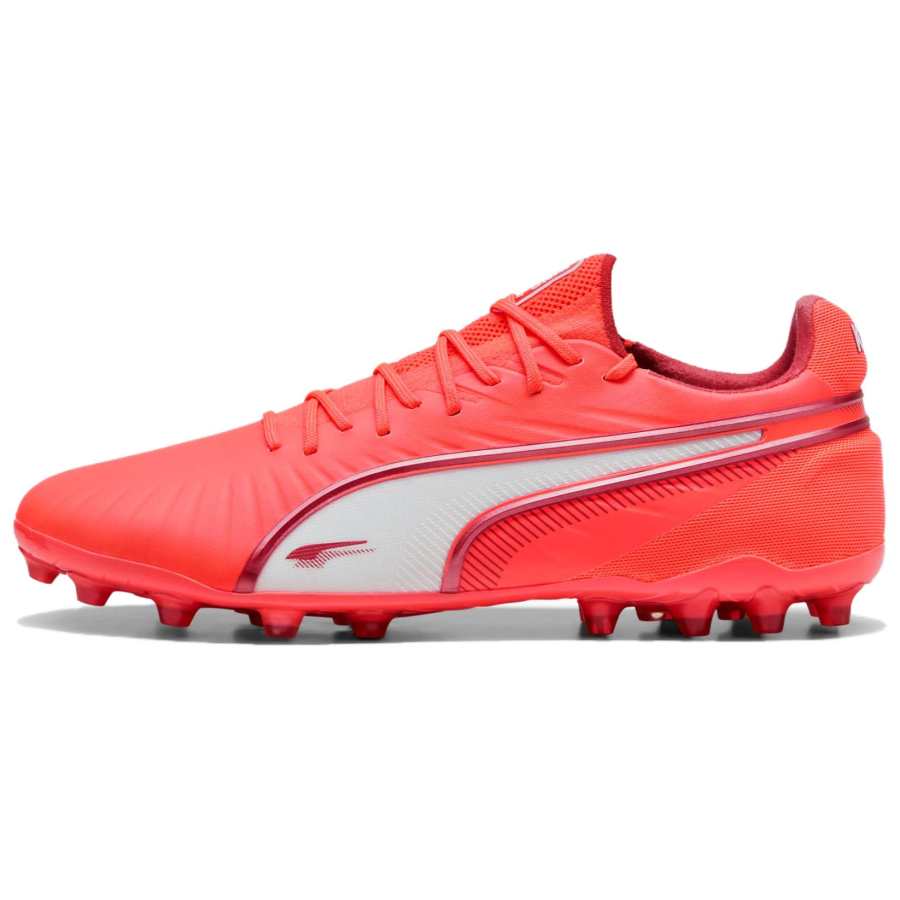 PUMA King Ultimate MG Multi Ground Artificial Turf Fabric Abrasion Resistant Soccer Shoes Unisex Red