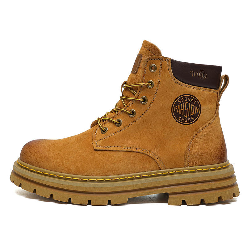TFWLJ TFWLJ Top Grain Pig Leather Short Combat Boots 3cm Unisex