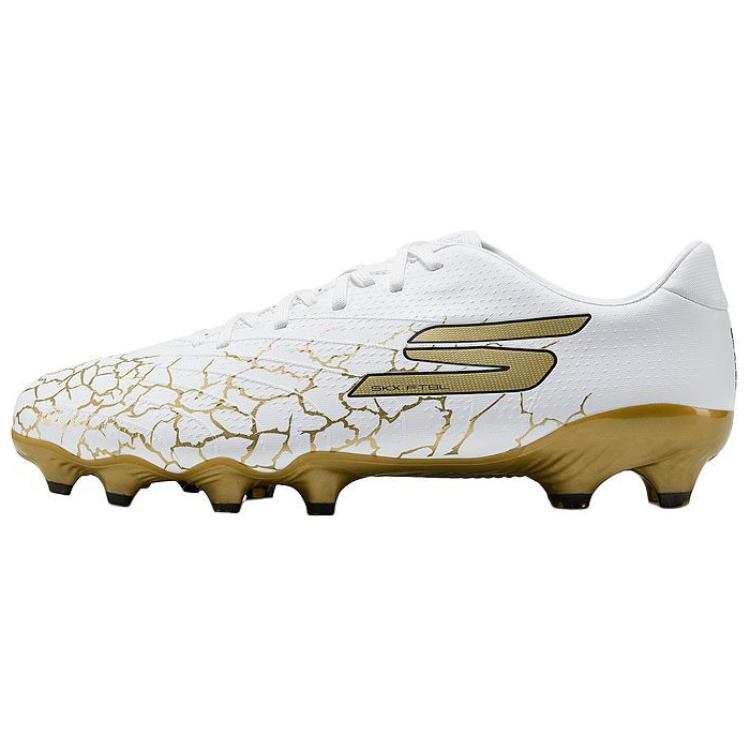 Skechers Artificial Turf Soccer Shoes Men's White Gold
