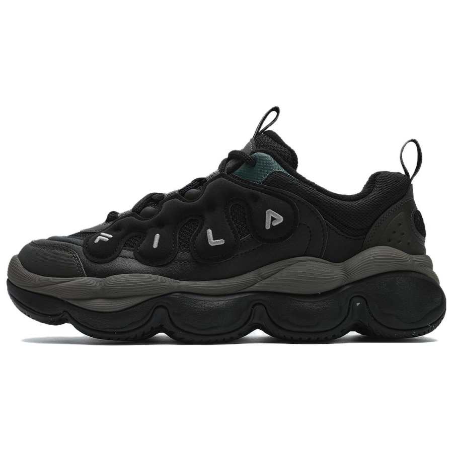 FILA PEASE WE Bean Shoes Fleece Lined, Fashion Versatile Sports Low top Casual Shoes Men's Black Green