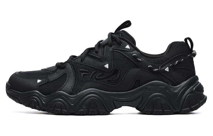 FILA Fluid 4 Cat Paw 4.0 Textile, Synthetic Leather Breathable Lightweight Rebound Low top Casual Shoes Men's Black