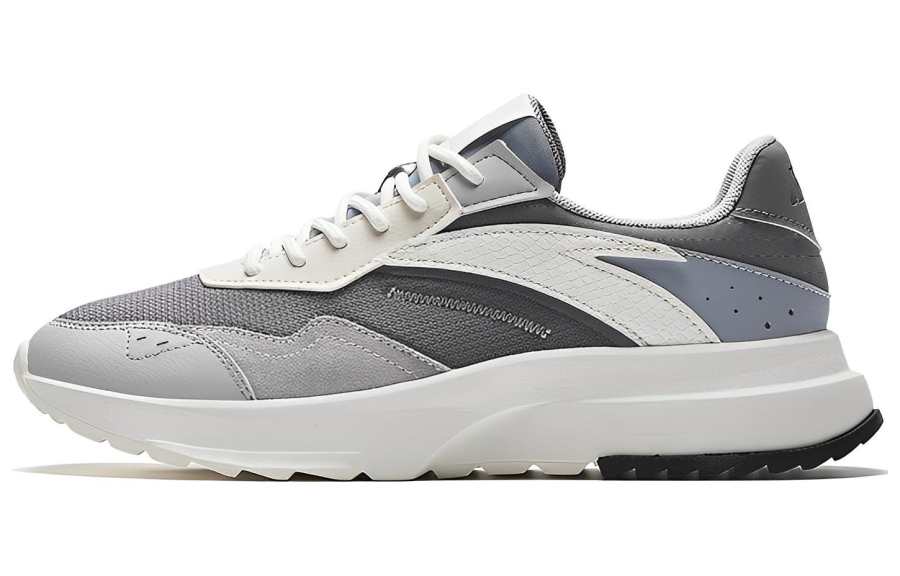 Anta Slip Resistant Abrasion Resistant Low top Casual Shoes Men's Gray White