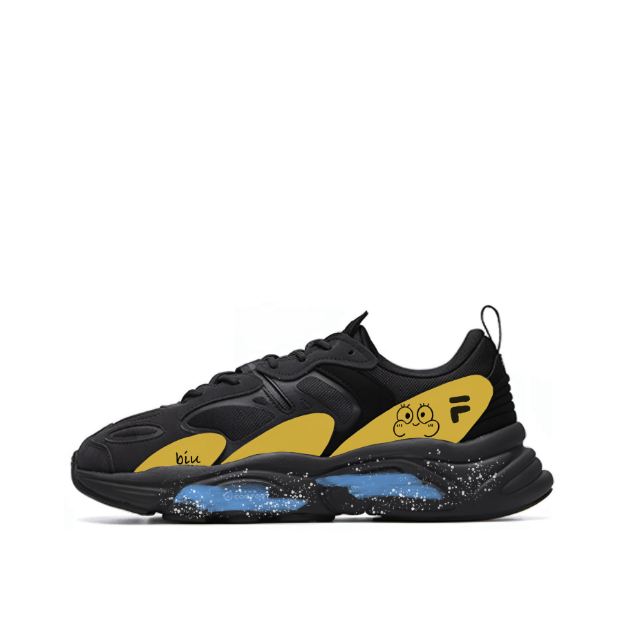 FILA Mars 2 Abrasion Resistant Low top Casual Shoes Men's Black Yellow