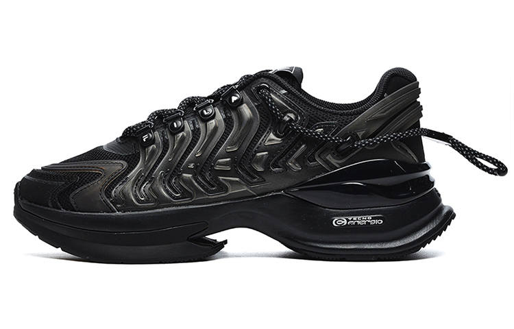 FILA Textile, Synthetic Leather, TPU Breathable Low top Casual Shoes Women's Black