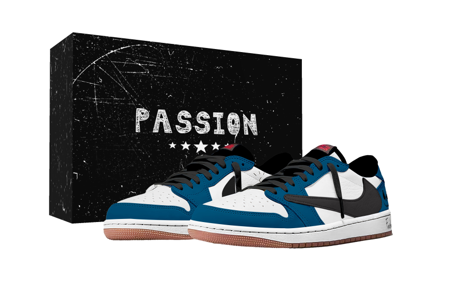 Jordan Travis Scott x Jordan Air Jordan 1 Bizarre Demon Fashion Trend Abrasion Resistant Abrasion Resistant Low top
