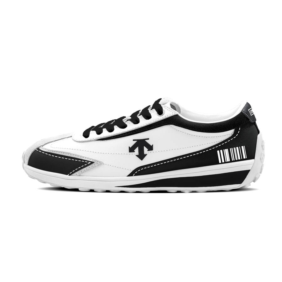 DESCENTE Cron Racer Ruin Patchwork Cushioning Breathable Low top Casual Shoes Unisex Black White