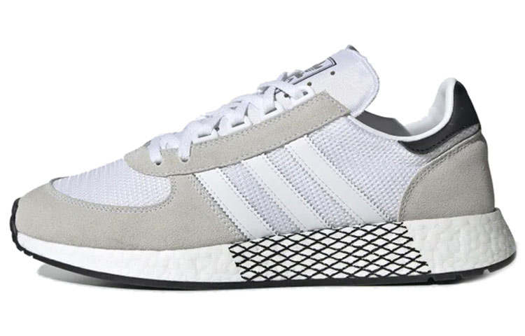 Adidas Originals MARATHON TECH Slip Resistant Lightweight Non slip Lightweight Low top Casual Shoes Unisex Gray White