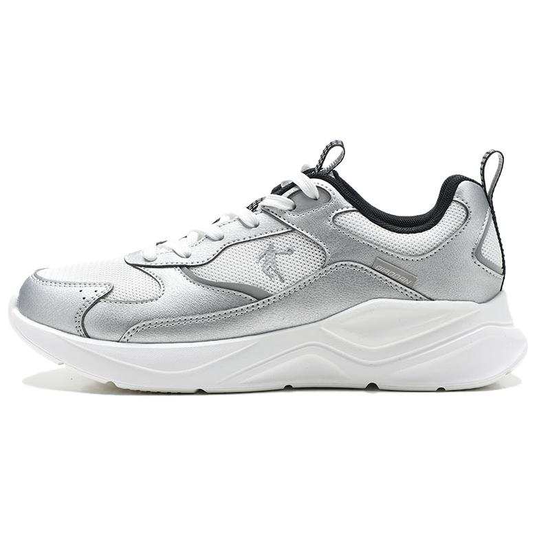 QIAODAN Abrasion Resistant Breathable Low top Casual Shoes Women's Cloud Peak White/Silver