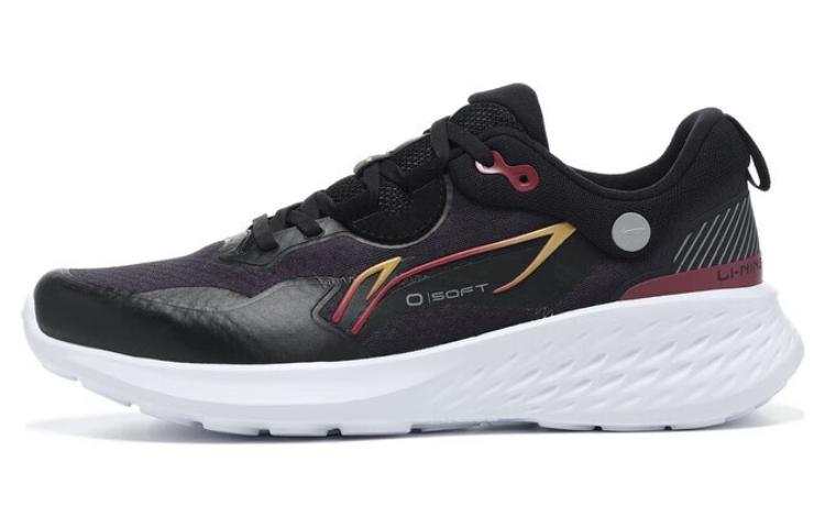 Li-Ning Li Ning SOFT ELEMENT Abrasion Resistant Breathable Low top Casual Shoes Men's Black Red