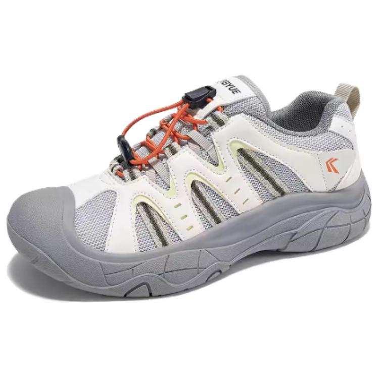 FEIYUE Cushioning Slip-Resistant Abrasion-Resistant Low-top Casual Shoes Women's Gray White