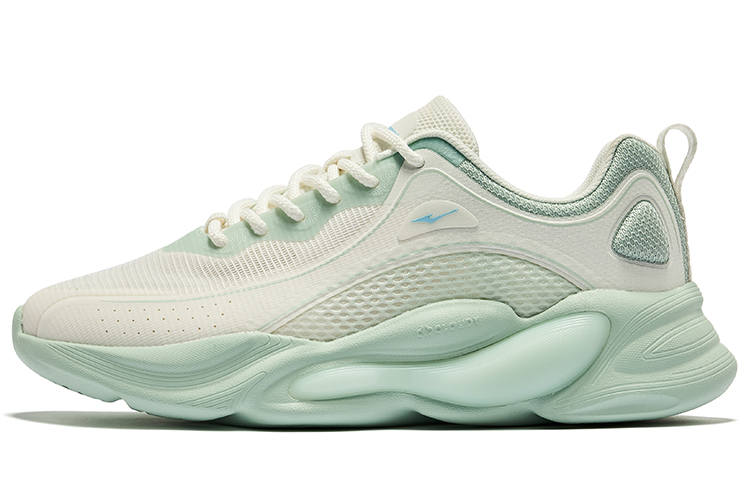 Erke Cang Sheng Abrasion Resistant Rebound Low top Casual Shoes Women's Microcrystal White Fresh Mint