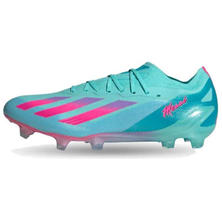 Adidas Adidas X Crazyfast.1 FG Firm Ground Slip Resistant Abrasion Resistant Soccer Shoes Men's Blue Pink