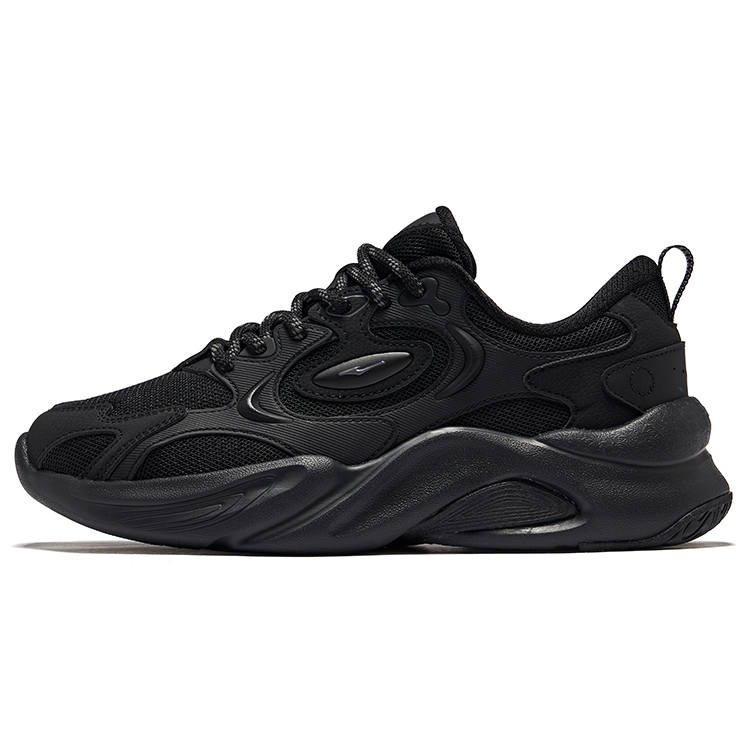 Erke Abrasion Resistant Height Increasing Slip Resistant Low top Casual Shoes Women's Jet Black