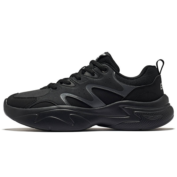 Erke Sichuan Forest Low top Casual Shoes Men's Jet Black Carbon Gray