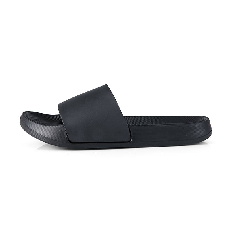 PAIBLOKS Rubber Cushioning Quick Dry Slip Resistant Abrasion Resistant Quiet Slide Slippers Men's Black
