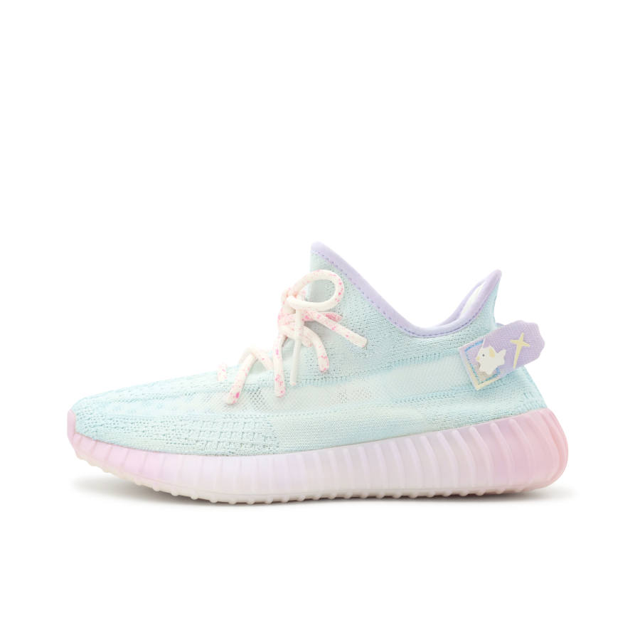 Adidas Originals Yeezy Boost 350 V2 Ice Cream Waterproof Low top Casual Shoes Unisex Ice Blue Pink
