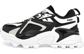 Kappa Fabric Cushioning Slip Resistant Cushioning Slip Resistant Low top Casual Shoes Unisex Black White