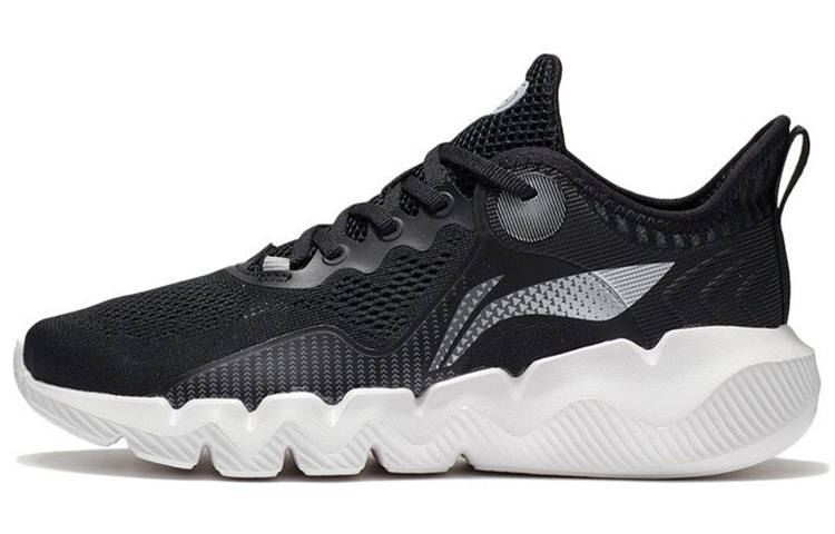 Li-Ning Li Ning Fabric Cushioning Slip Resistant Abrasion Resistant Low top Casual Shoes Women's Black