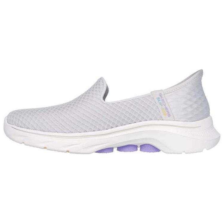 Skechers GO WALK 7 Abrasion Resistant Breathable Lightweight Rebound Low top Casual Shoes Women's Gray Purple