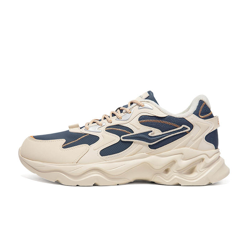 Erke Slip Resistant, Abrasion Resistant, Thermal Low top Casual Shoes Men's Beige Blue