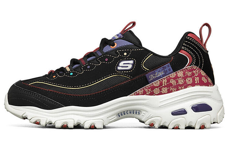 Skechers D Lites Low Top Running Shoes Wm Black Women's