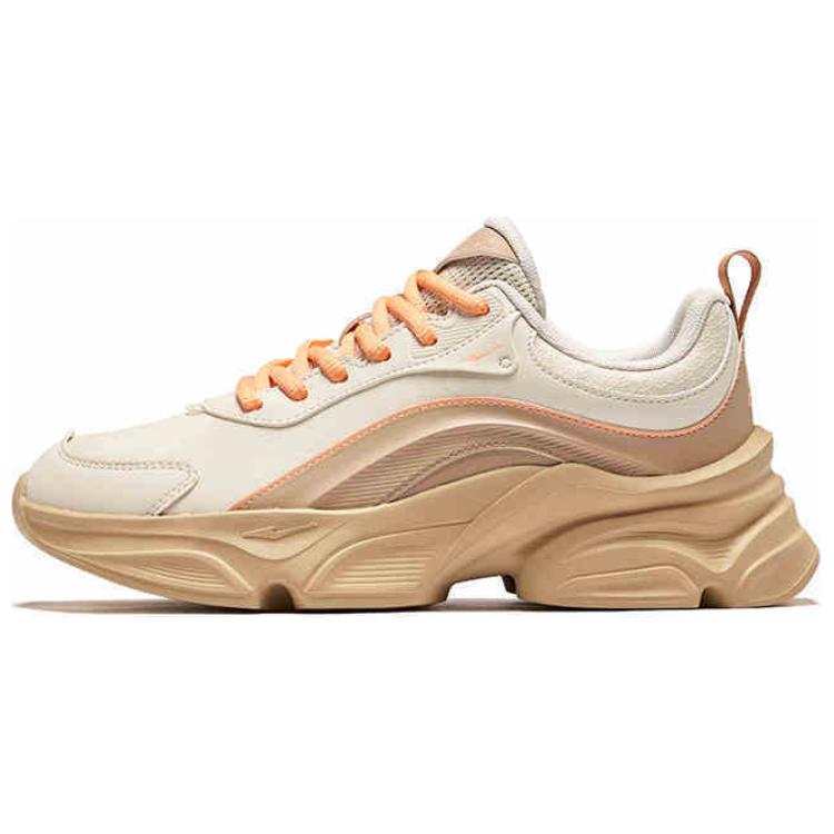 Erke Slip Resistant Lightweight Height Increasing Low top Casual Shoes Women's Beige Brown