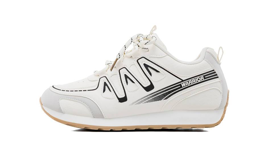 Warrior Synthetic Leather Height Increasing Waterproof Low top Casual Shoes Women's Beige Black