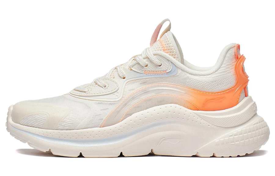 Li-Ning Li Ning Liuyun Abrasion Resistant Breathable Slip Resistant Low top Sports Casual Shoes Women's White Orange