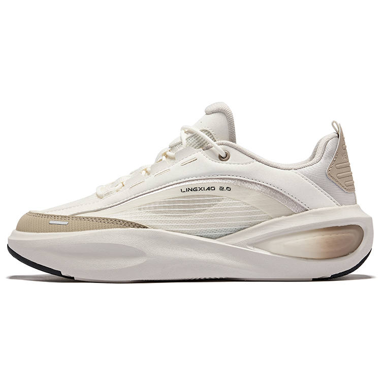 Erke Abrasion Resistant Breathable Rebound Low top Casual Shoes Women's Microcrystal White Light Linen