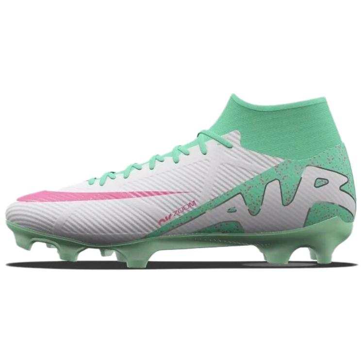 Nike Nike Mercurial Superfly 9 Cushioning, Wear Resistant Soccer Shoes Unisex White Green