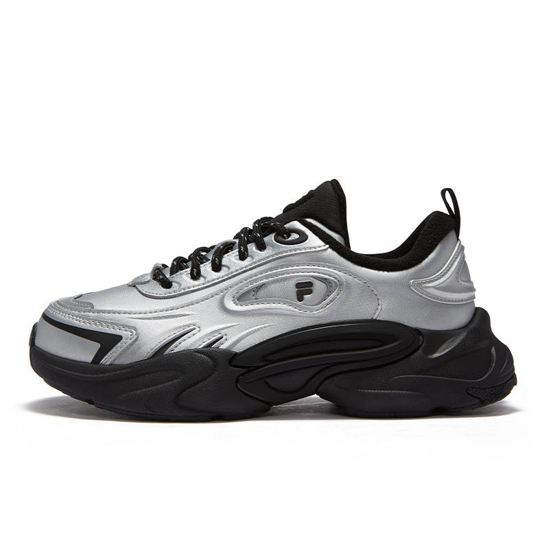 FILA FUSION Abrasion Resistant Abrasion Resistant Low top Casual Shoes Women's Silver Black