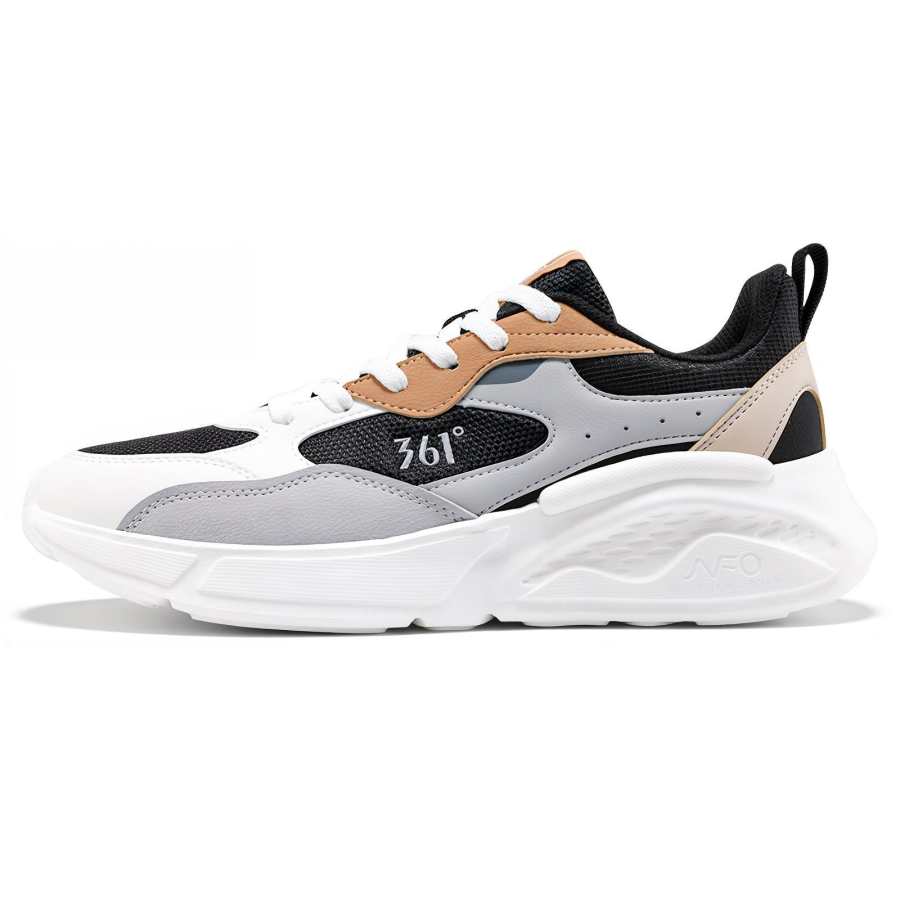 361° Slip Resistant Abrasion Resistant Low top Casual Shoes Men's Black Gray