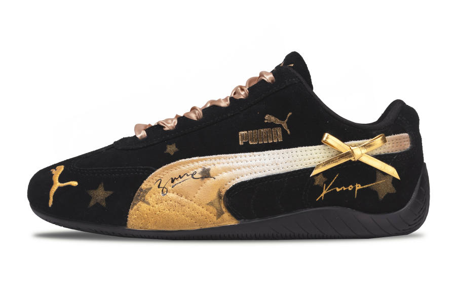 PUMA Speedcat Gilded Dreamy Abrasion Resistant Low top Casual Shoes Unisex Gold