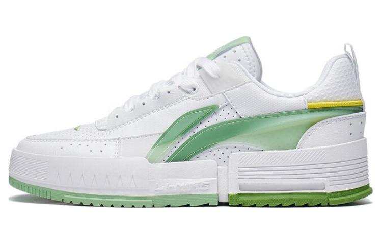 Li-Ning Li Ning Inner Side Inner Presentation Slip Resistant Abrasion Resistant Low top Sports Casual Shoes Women's White Green